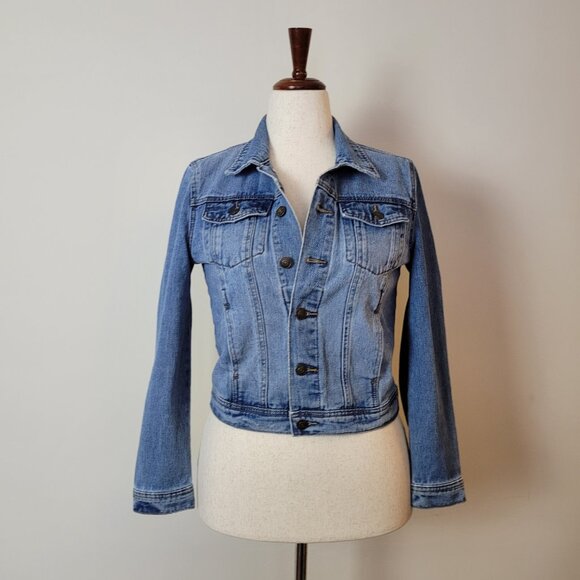 Vintage Satin Doll Jean Jacket womens S blue light/medium crop Y2K 90s 00s retro - Picture 4 of 17